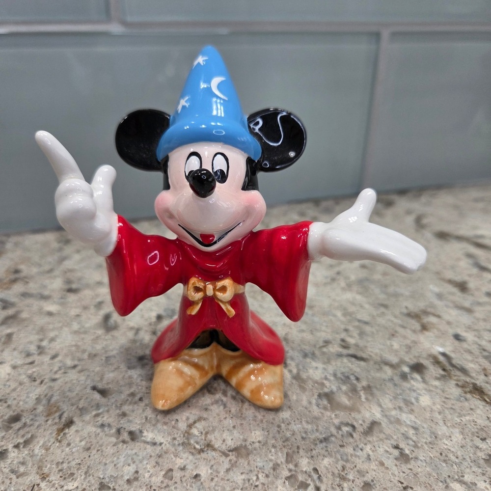 Vintage Disney Schmid Sorcerer Mickey Mouse Fantasia‎ Ceramic Figurine 1990